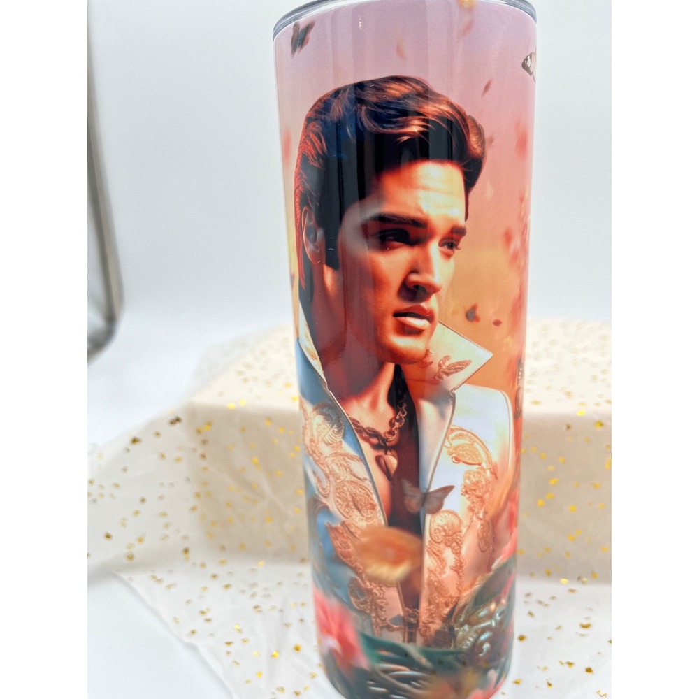 Unbranded Elvis Presley Tumbler Unisex 20oz Multicolor Excellent Music Legend
